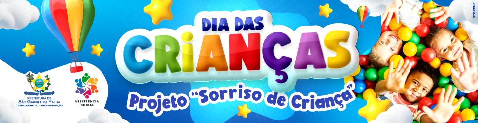 PREFEITURA SÃO GABRIEL DA PALHA - dia das crianças 2025 - banner 970 x250